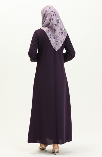 Kleid mit elastischen Ärmeln 2052-03 Zwetschge 2052-03