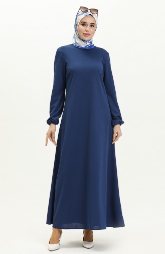 Kleid mit elastischen Ärmeln 2052-04 Indigo 2052-04