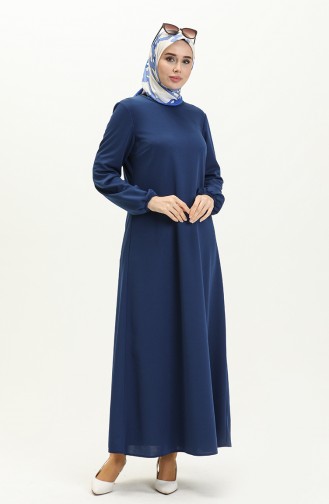 Kleid mit elastischen Ärmeln 2052-04 Indigo 2052-04