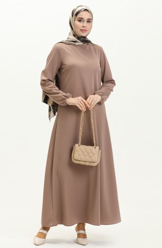 Kleid mit elastischen Ärmeln 2052-05 Nerz 2052-05