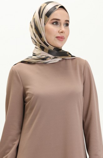 Kleid mit elastischen Ärmeln 2052-05 Nerz 2052-05