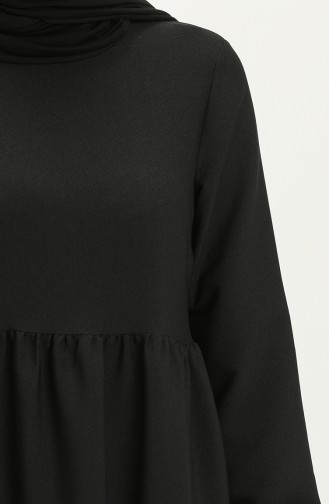 فستان مطوي 2053-01 أسود  2053-01