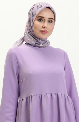 Shirred Detail Dress 2053-02 Lilac 2053-02