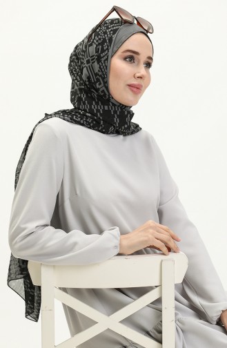 Gerafftes Detailkleid 2053-04 Hellgrau 2053-04