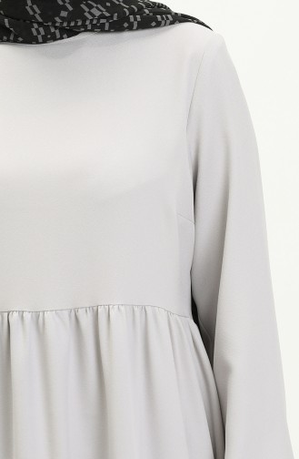 Gerafftes Detailkleid 2053-04 Hellgrau 2053-04