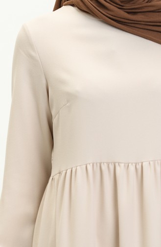 Robe Détaillée à Volants 2053-05 Beige 2053-05