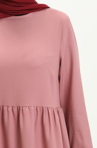 Gerafftes Detailkleid 2053-07 Rose 2053-07