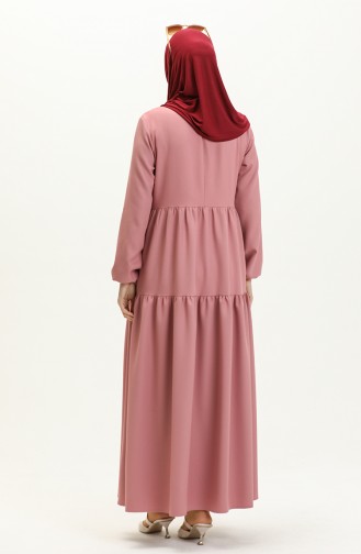 Gerafftes Detailkleid 2053-07 Rose 2053-07
