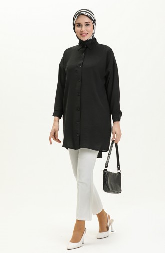Bat Sleeve Buttoned Tunic 24Y8847-07 Black 24Y8847-07