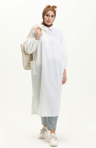 Terikoton Tunik 24Y8883-10 Beyaz 24Y8883-10