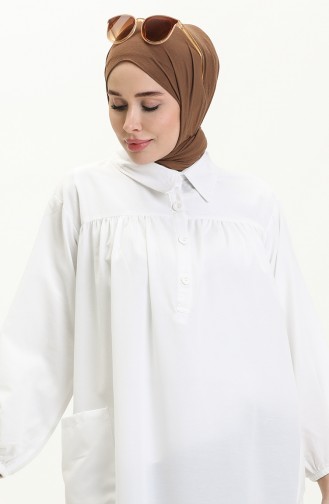 Terikoton Tunik 24Y8883-10 Beyaz 24Y8883-10
