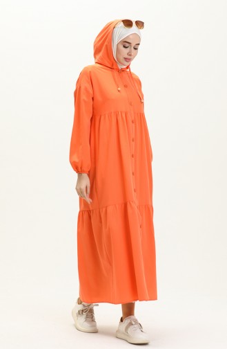 Teri Baumwoll-Kapuzenkleid 24Y8884-08 Orange 24Y8884-08