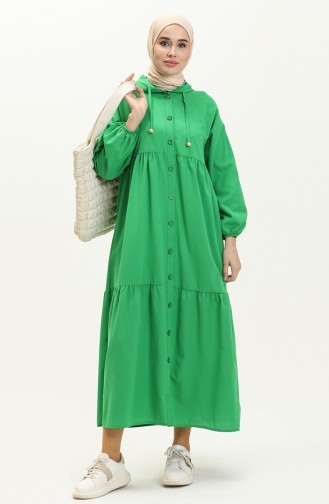 Terry Cotton Hooded Dress 24Y8884-04 Green 24Y8884-04