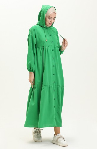 Terry Cotton Hooded Dress 24Y8884-04 Green 24Y8884-04