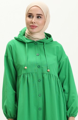 Terry Cotton Hooded Dress 24Y8884-04 Green 24Y8884-04