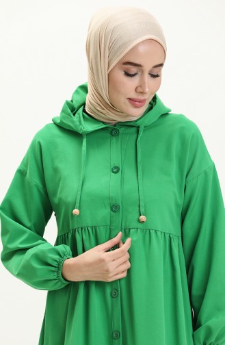 Terry Cotton Hooded Dress 24Y8884-04 Green 24Y8884-04