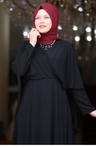 Schwarz Hijab-Abendkleider 1841