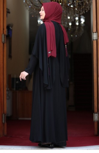 Black Hijab Evening Dress 1841