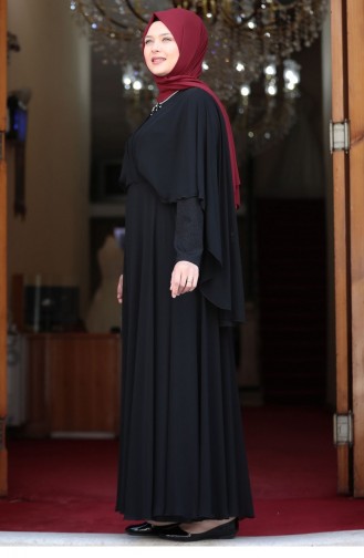 Black Hijab Evening Dress 1841