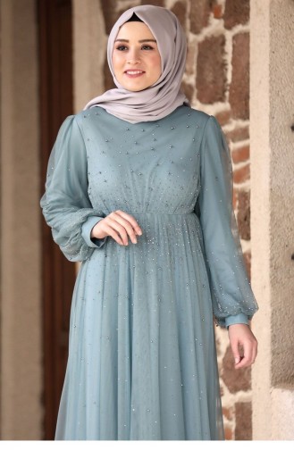Green Hijab Evening Dress 2207