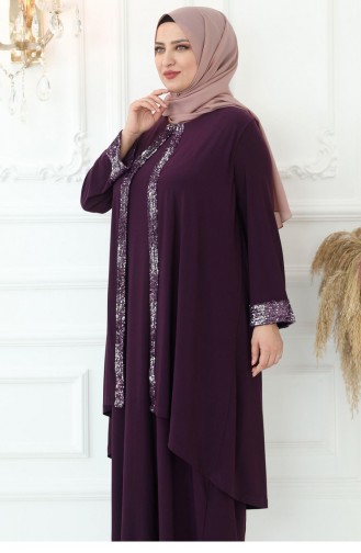 Zwetschge Hijab-Abendkleider 2691