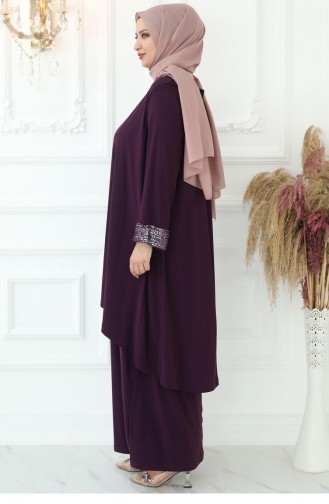 Zwetschge Hijab-Abendkleider 2691