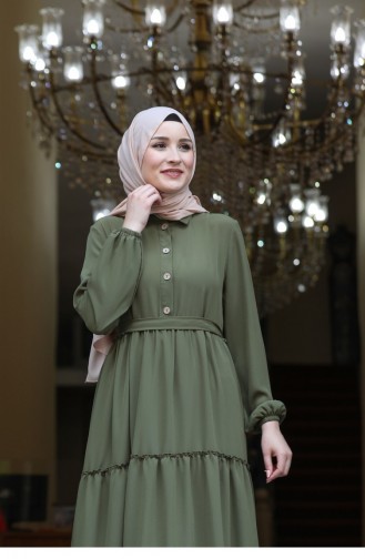 Khaki Hijab Dress 2699
