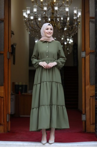 Khaki Hijab Dress 2699