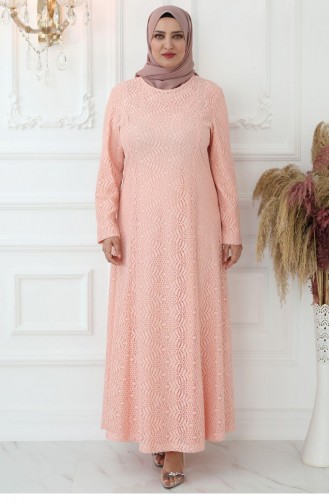 Salmon Hijab Dress 2714