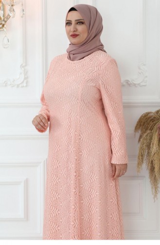 Lachsrosa Hijab Kleider 2714