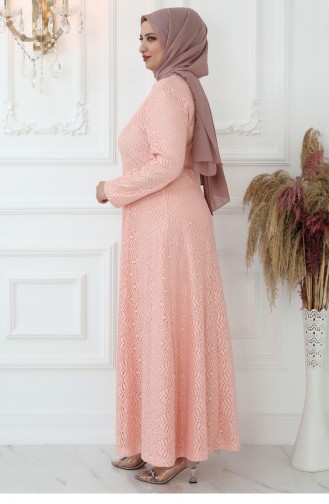 Lachsrosa Hijab Kleider 2714