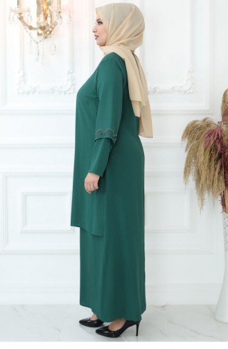 Smaragdgrün Hijab-Abendkleider 2734
