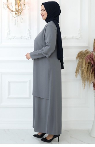 Grau Hijab-Abendkleider 2735