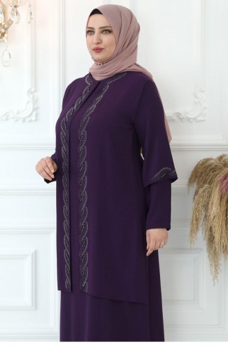 Zwetschge Hijab-Abendkleider 2737