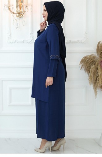Indigo Hijab-Abendkleider 2738