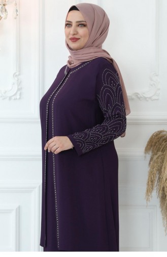 فساتين سهرة بتصميم اسلامي ارجواني داكن 2744