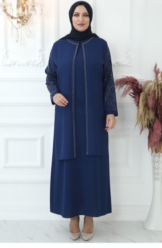 Indigo Hijab-Abendkleider 2745