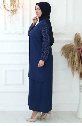 Indigo Hijab-Abendkleider 2745
