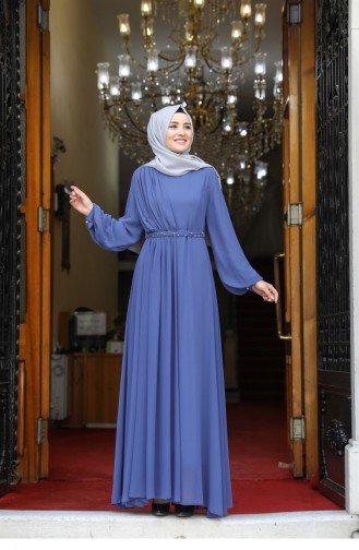Blau Hijab-Abendkleider 2753