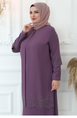 Dark Violet Hijab Dress 2756