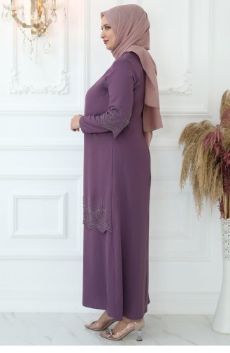 Dark Violet Hijab Dress 2756