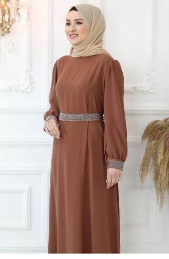 Amine Hüma İdil Hijab Kleid Kamel 2784
