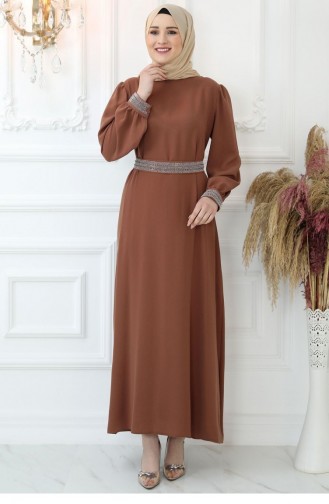 Amine Hüma İdil Hijab Kleid Kamel 2784