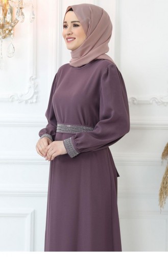 Beige-Rose Hijab Kleider 2788