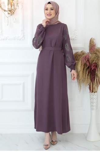 Beige-Rose Hijab Kleider 2794