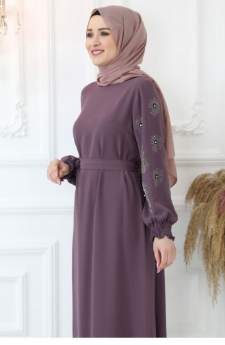 Beige-Rose Hijab Kleider 2794