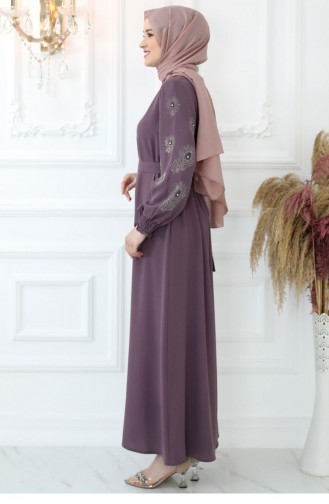 Beige-Rose Hijab Kleider 2794