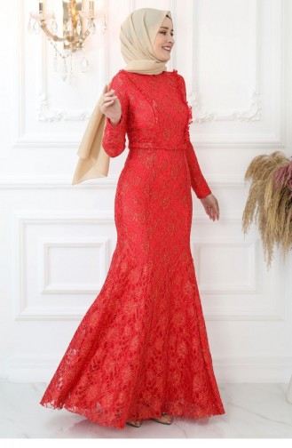 فستان سهرة بيليناي باللون الأحمر 2797