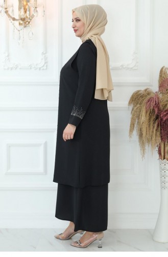 Black Hijab Evening Dress 2806