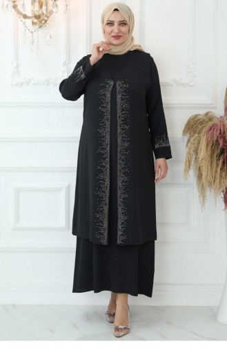 Black Hijab Evening Dress 2806